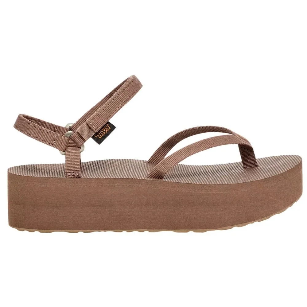 TEVA Flatform Slim Sandal Womens 11 Caribou Brown Platform Strappy 1116630 NWT